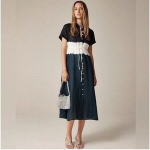 J.Crew Cerise shirt-dress in dip-dyed ramie P00 NWT